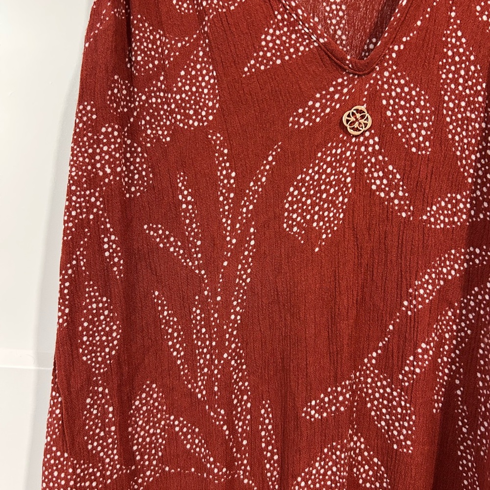 Rust Red Patterned Maxi Dress - Picture 3 of 3